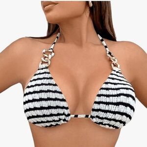 Halter Striped Bikini : Top Only